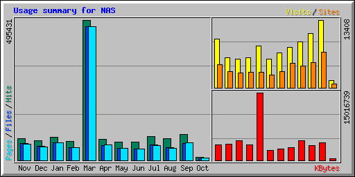 Usage summary for NAS